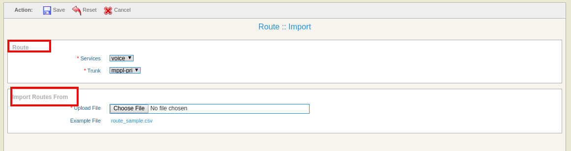 import route